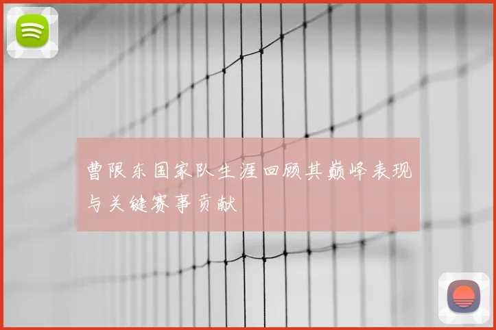曹限东国家队生涯回顾其巅峰表现与关键赛事贡献